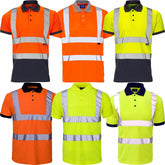 SuperTouch Work Hi Vis Viz Yellow Orange High Visibility Workwear Polo Shirt